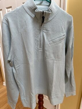 Billy Reid Quilted Half-Zip Pullover Size Large Color Blue